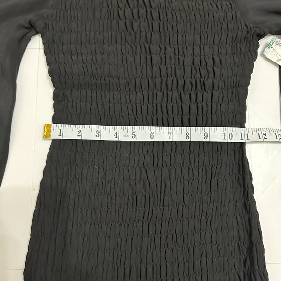 HFYVE Ruffled Smocked Mini Dress - Simons - Size MED  BLACK - Picture 4 of 8
